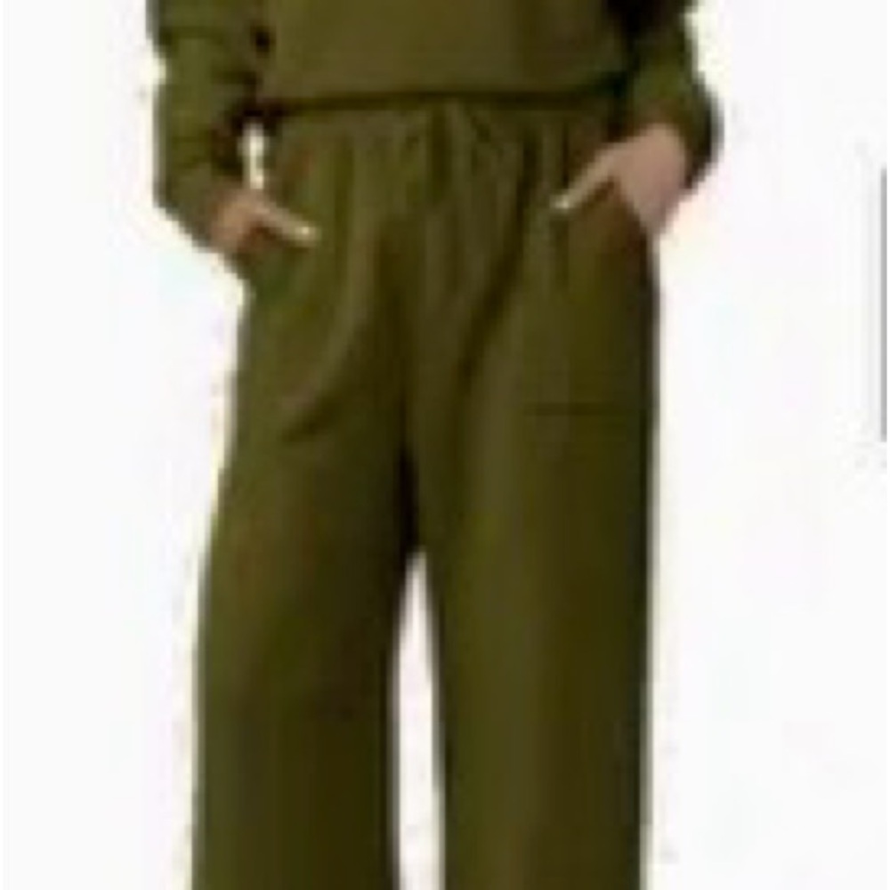 2x Dokotoo Comfy olive green athleisure set